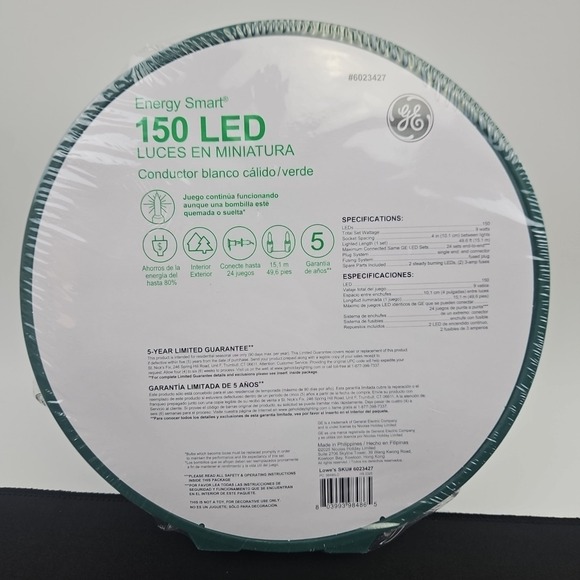 GE Energy Smart 150 Ct 49.6 ft Warm White MIniature LED Christmas String Light - Picture 3 of 5